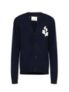 Men's Logo Intarsia Cardigan Navy - ISABEL MARANT - BALAAN 2