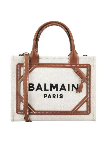 CN1FE809TDCS GEM Embroidery Logo Tote Shoulder Bag Beige - BALMAIN - BALAAN 1