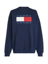 Flag oversized fit sweatshirt dark knight navy - TOMMY HILFIGER - BALAAN 2