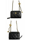 gold-plated lambskin gold ball chain card wallet black - CHANEL - BALAAN 5