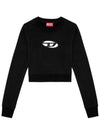 F Slimmy Cutout Logo Crop Sweatshirt Black - DIESEL - BALAAN 5