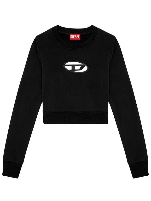 F Slimmy Cutout Logo Crop Sweatshirt Black - DIESEL - BALAAN 5