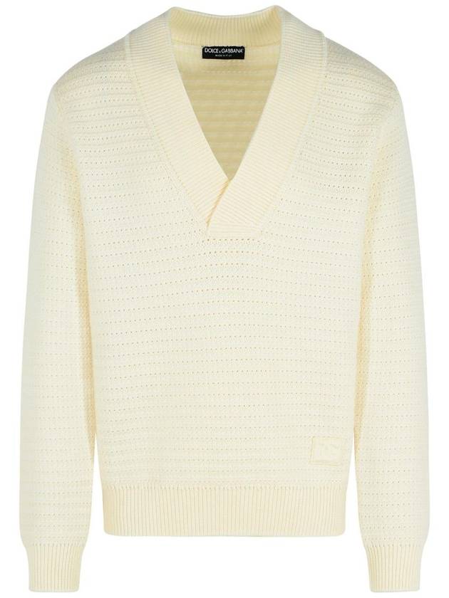 Dolce & Gabbana White Virgin Wool Sweater - DOLCE&GABBANA - BALAAN 1