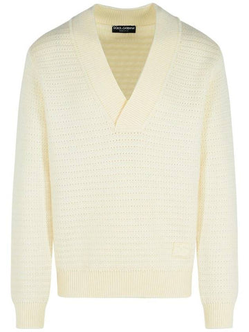 Dolce & Gabbana White Virgin Wool Sweater - DOLCE&GABBANA - BALAAN 1