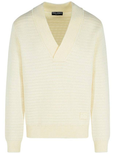 Dolce & Gabbana White Virgin Wool Sweater - DOLCE&GABBANA - BALAAN 1