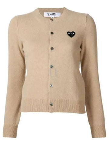 AZ N023 051 3 P1N023 AX Black Heart Waffen Wool Cardigan - COMME DES GARCONS - BALAAN 1