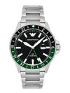 Men's Diver GMT Dual Time Metal Watch Silver - EMPORIO ARMANI - BALAAN 3