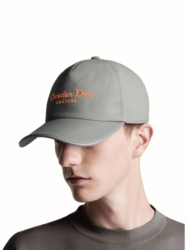 Couture Embroidered Logo Cotton Ball Cap Grey - DIOR - BALAAN 6