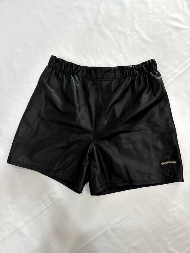 LRG CH Men s Floral Cross Thong Leather Lambskin Shorts - CHROME HEARTS - BALAAN 5