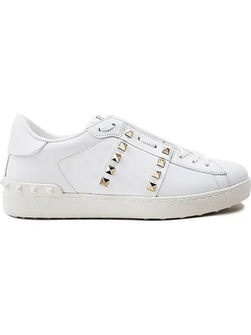 Men's Rockstud Untitled Low Top Sneakers White - VALENTINO - BALAAN 1