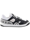 Basket Leather Low Top Sneakers Black White - GUCCI - BALAAN 1