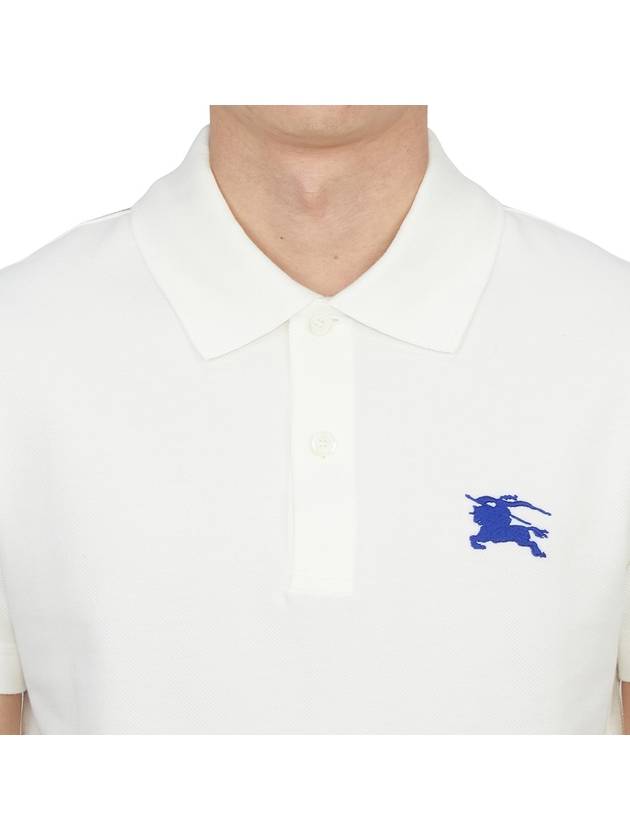 EKD Embroidered Cotton Polo Shirt White - BURBERRY - BALAAN 6