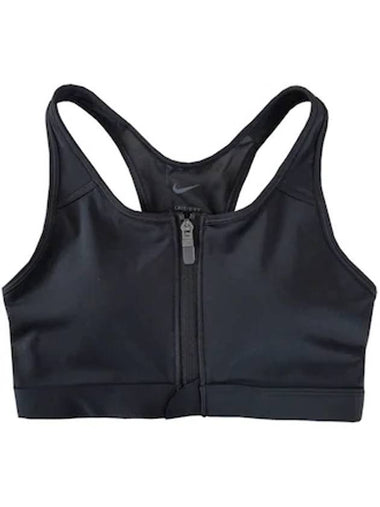 Dri-Fit Swoosh Zipper Front Bra Black - NIKE - BALAAN 1