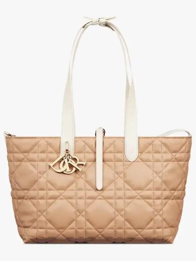 Toujours Macrocannage Calfskin Medium Tote Bag Biscuit - DIOR - BALAAN 5