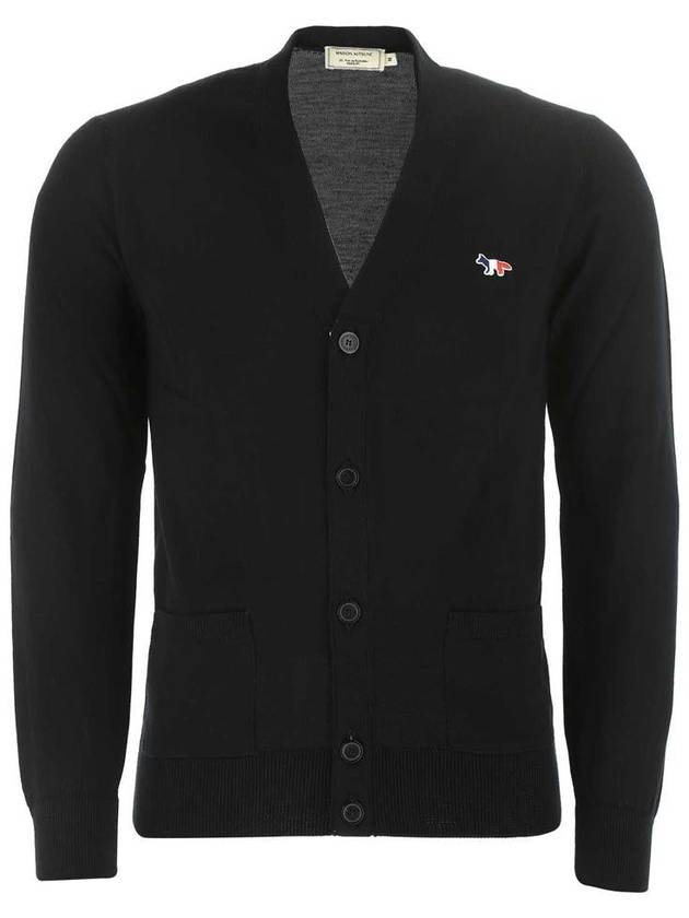 Tricolor Fox Patch Classic Cardigan Black - MAISON KITSUNE - BALAAN 2