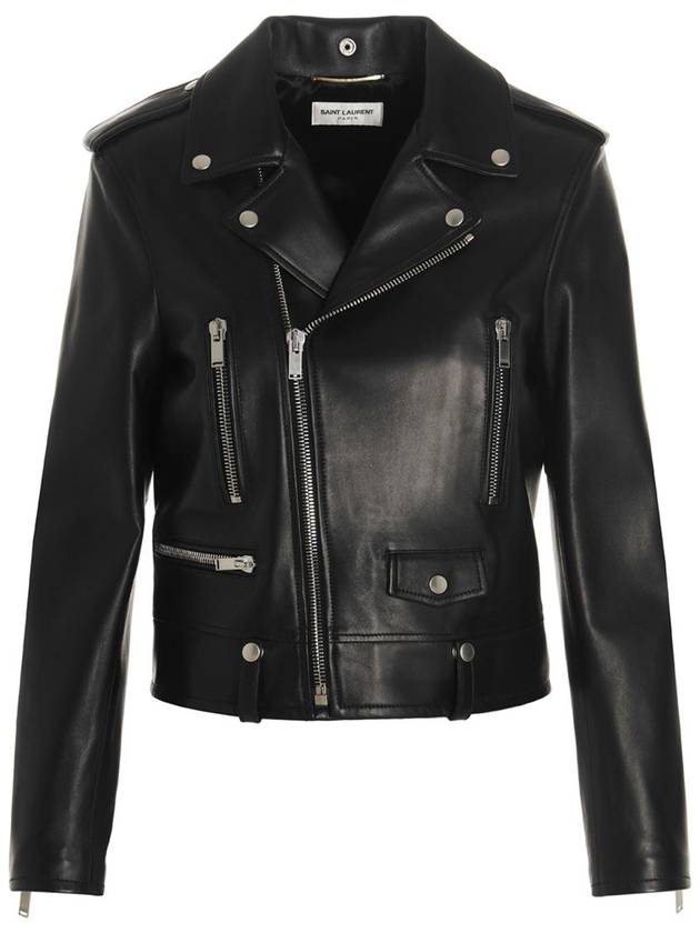 Classic Lambskin Biker Jacket Black - SAINT LAURENT - BALAAN 2