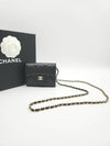 Classic chain card wallet mini bag caviar black gold AP0238 - CHANEL - BALAAN 7