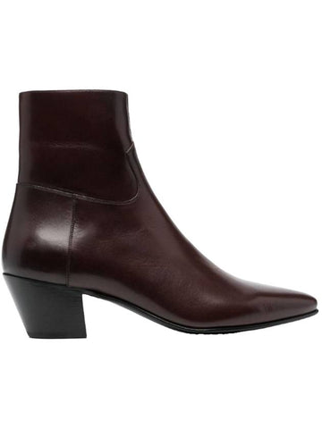 Jacno Zipped Calfskin Ankle Boots Oak - CELINE - BALAAN 1