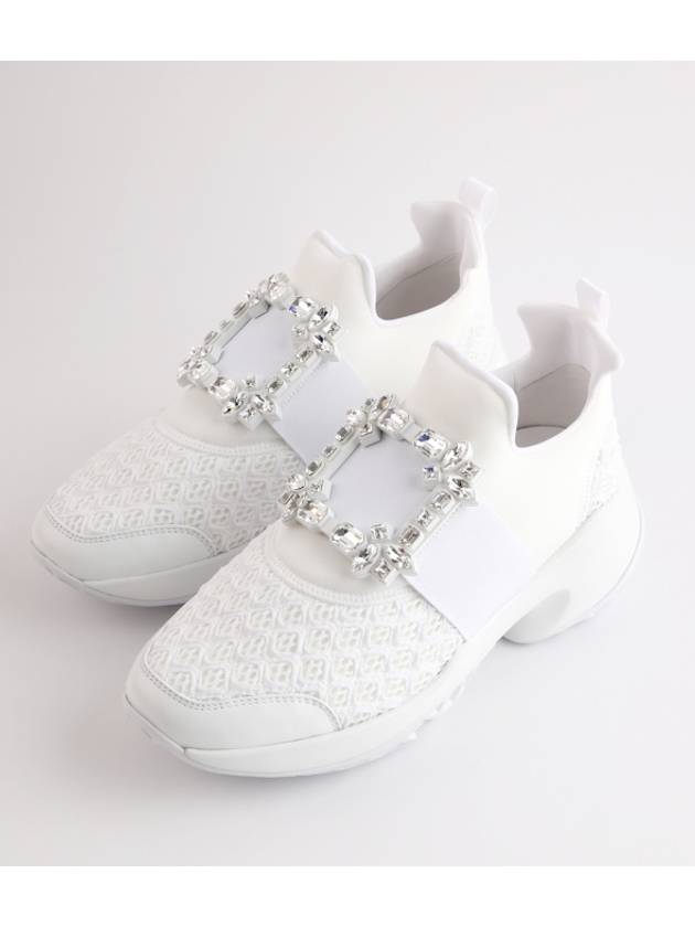 Viv Run Strass Buckle Low Top Sneakers White - ROGER VIVIER - BALAAN 7