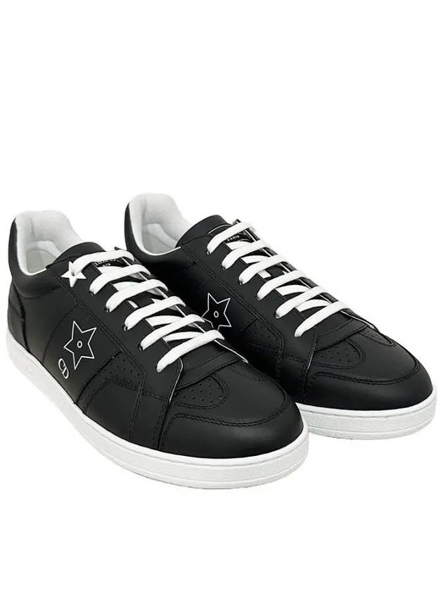 Star Calfskin Low Top Sneakers Black - DIOR - BALAAN 3