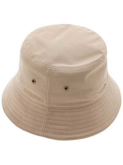 Embroidered Logo Cotton Gabardine Bucket Hat Honey - BURBERRY - BALAAN 2