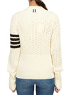 4 Bar Pointelle Knit Top White - THOM BROWNE - BALAAN 4