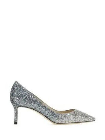 Romy 60 Glitter Pumps Heel Silver:Blue ROMY60BRES 1007976 - JIMMY CHOO - BALAAN 1