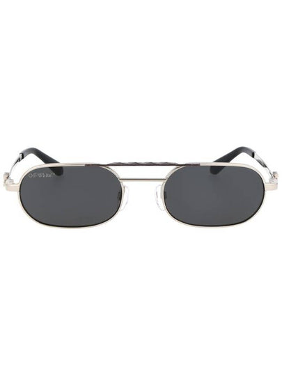 BALTIMORE Oval frame silver tone acetate sunglasses OERI072S23MET0017207 B0080214309 - OFF WHITE - BALAAN 2