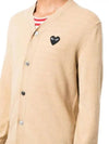 Black Heart Wappen Wool Knit Beige Cardigan AZN0240513 - COMME DES GARCONS PLAY - BALAAN 4