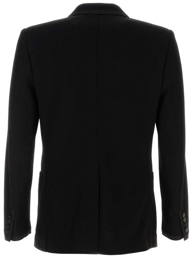 Garavani V logo double breasted jacket black - VALENTINO - BALAAN 3