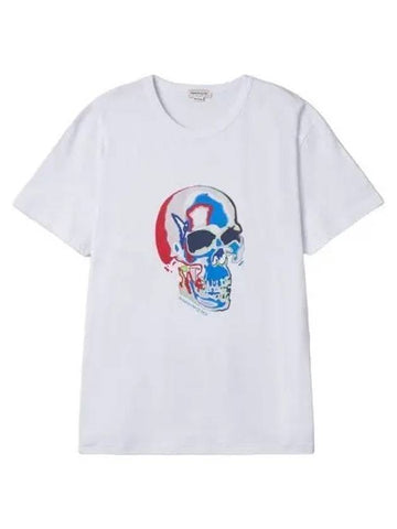 Solarized Skull T Shirt White Short Sleeve Tee - ALEXANDER MCQUEEN - BALAAN 1
