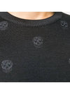 Men's Skull Jacquard Pattern Knit Top Black - ALEXANDER MCQUEEN - BALAAN.