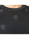 Men's Skull Jacquard Pattern Knit Top Black - ALEXANDER MCQUEEN - BALAAN 7