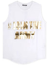 Women's Gold Print White Tank Top 8978 568I C0001 - BALMAIN - BALAAN 3