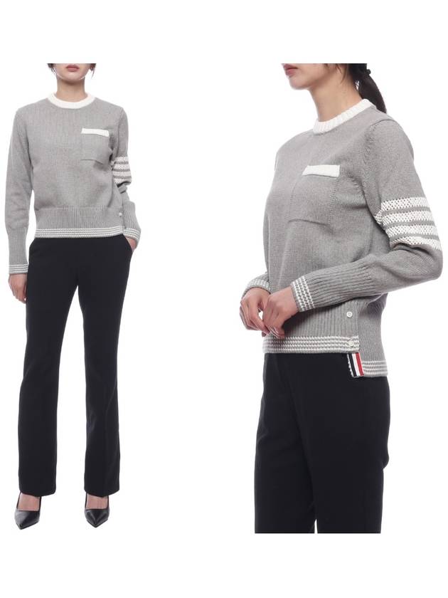 4 Bar Stripe Cotton Sweatshirt Grey - THOM BROWNE - BALAAN 2