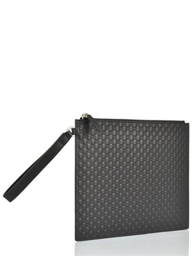 GG Micro Ssima Strap Clutch Bag Black - GUCCI - BALAAN 3