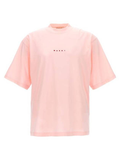 Logo Organic Cotton Short Sleeve T-Shirt Pink Candy - MARNI - BALAAN 2