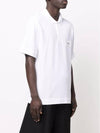 Men's Logo Patch Short Sleeve Polo Shirt White - FENDI - BALAAN 3