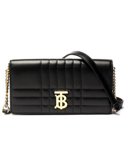 Women's Detachable Strap Quilted Leather Lola Cross Bag Black Light Gold - BURBERRY - BALAAN 2