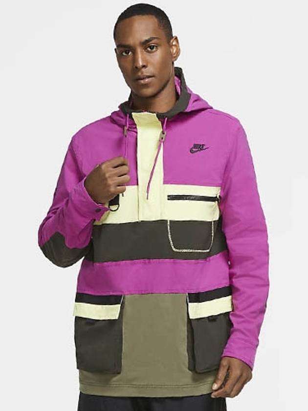 Hype Pocket Hood Drawstring Anorak Purple - NIKE - BALAAN 2