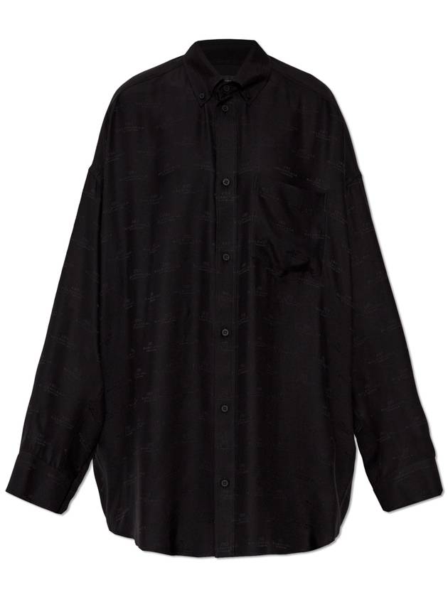 Balenciaga Silk Shirt With Pocket, Women's, Black - BALENCIAGA - BALAAN 1