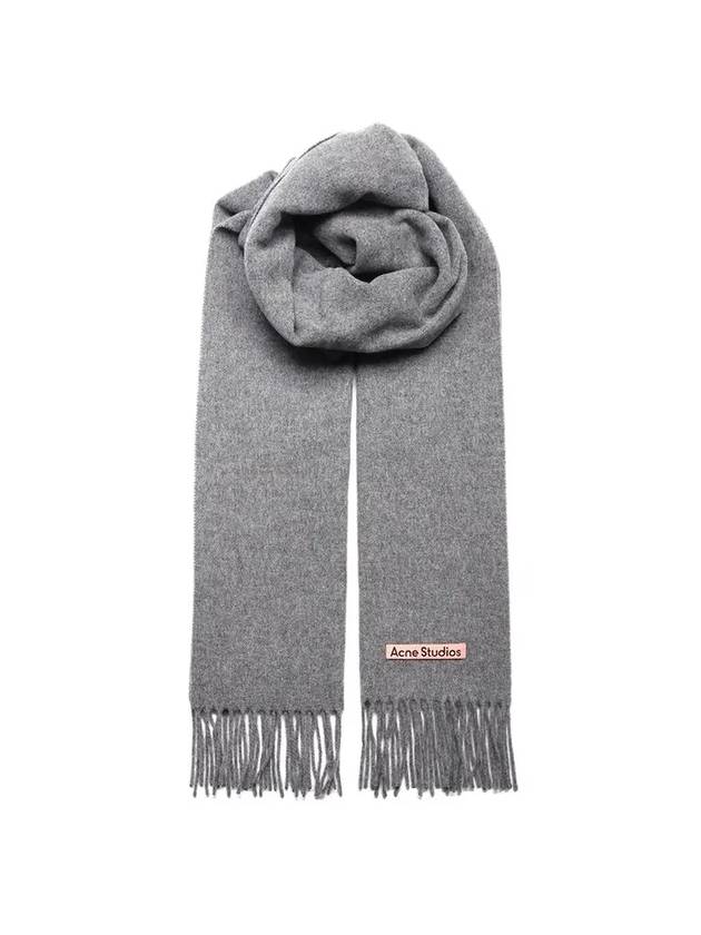 Studios Canada Narrow New Fringe Wool Muffler Gray Melange - ACNE STUDIOS - BALAAN 1