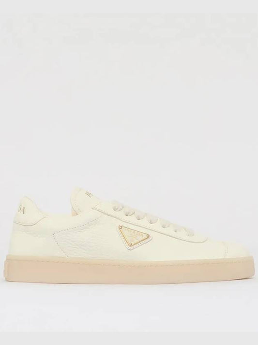 Leather Low Top Sneakers Ivory - PRADA - BALAAN 2