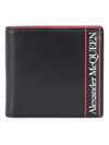 Men's Logo Printed Leather Half Wallet Black - ALEXANDER MCQUEEN - BALAAN 2