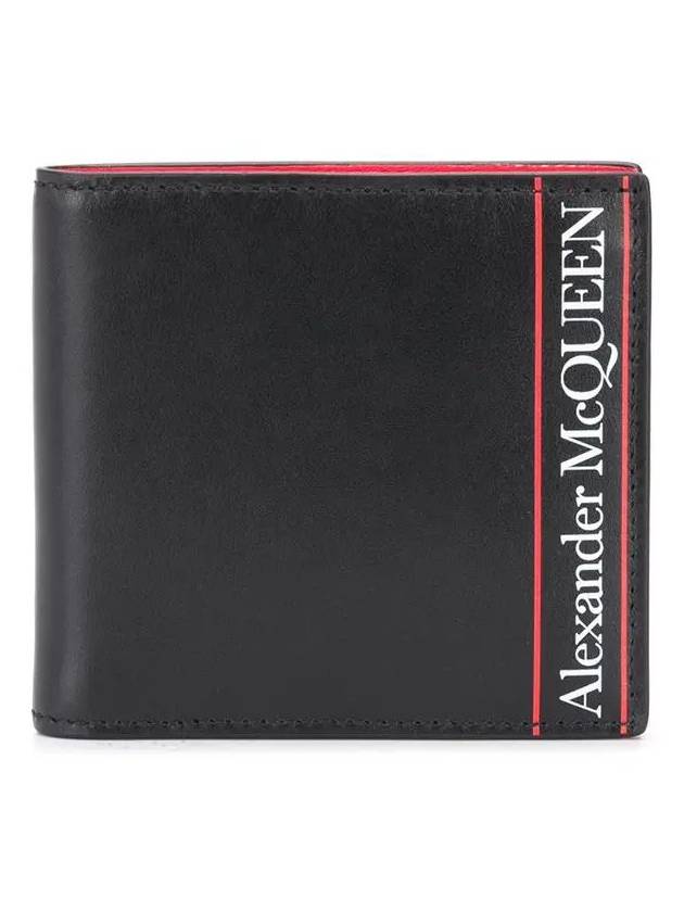 Men's Logo Printed Leather Half Wallet Black - ALEXANDER MCQUEEN - BALAAN 2