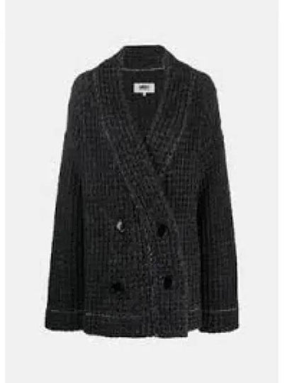 Women's Double Button Cotton Wool Blend Double Cardigan Grey - MAISON MARGIELA - BALAAN 2