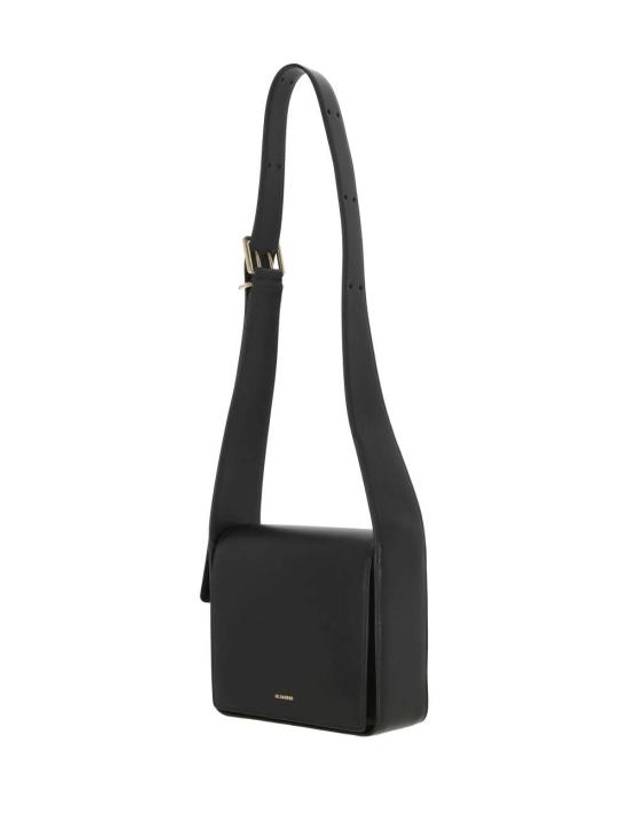 Logo Stamp Leather Shoulder Bag Black - JIL SANDER - BALAAN 5