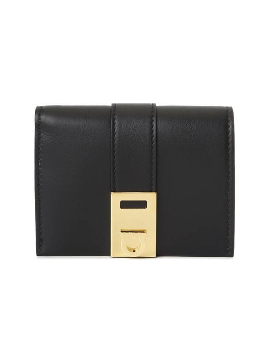 Women's Hug Half Wallet Black - SALVATORE FERRAGAMO - BALAAN 2