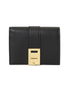 Women's Hug Half Wallet Black - SALVATORE FERRAGAMO - BALAAN 1