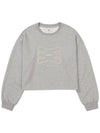 Sketch Oversized Crop Sweatshirt MELANGE - WEST GRAND BOULEVARD - BALAAN 2